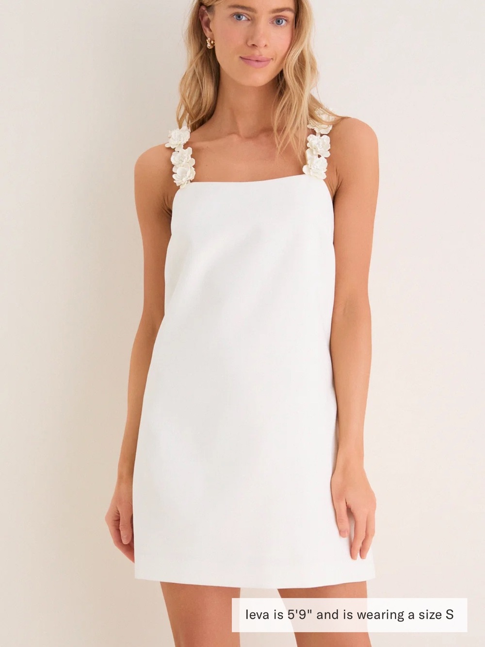 Tuckernuck White Mini Dress with Floral Straps